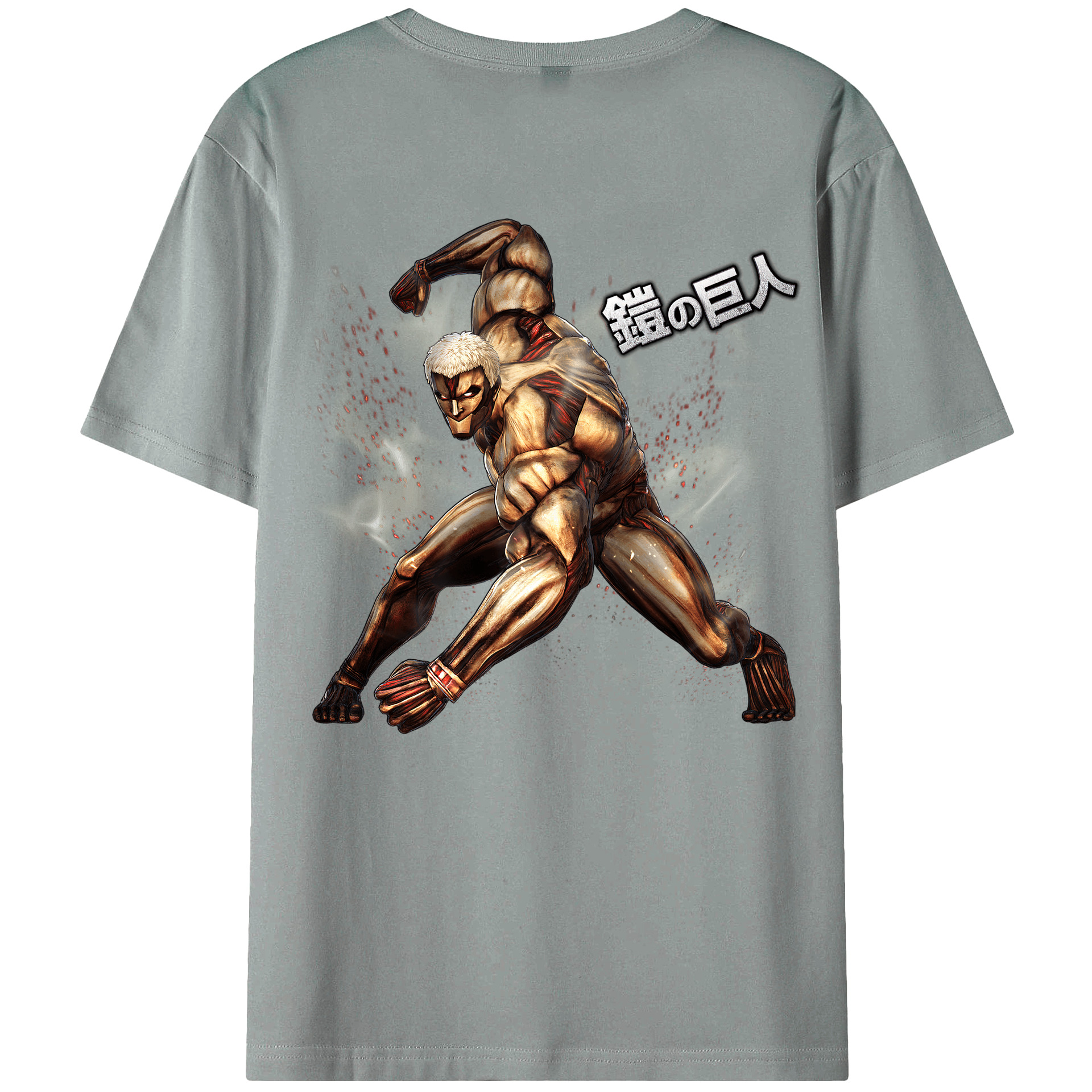 （画像用） 進撃の巨人 Attack on Titan 綿100％ メンズ半袖Tシャツ（バックプリント） 通気性